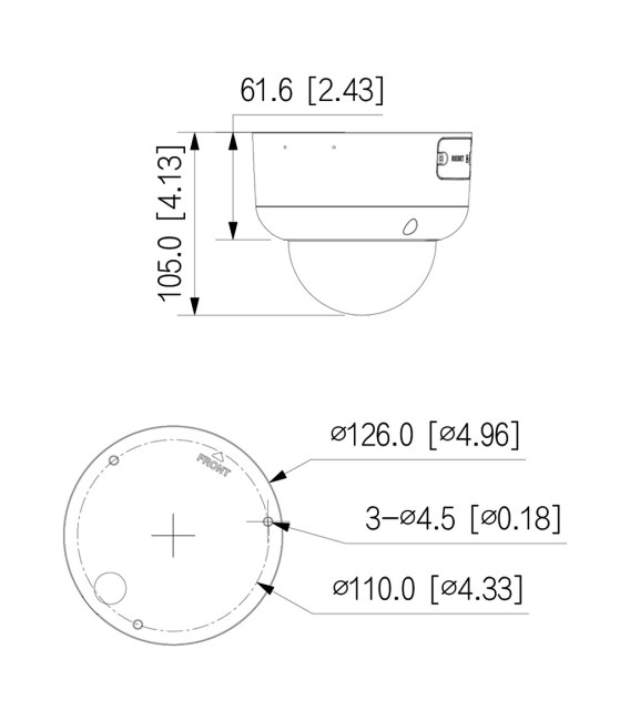 Domo IP TiOC 2.0 H265 5M WDR IVS SMD Iluminación Dual LED40m/IR50m 2.7-13.5VFM IP67 IK10 PoE MIC AUDIO E/S AI