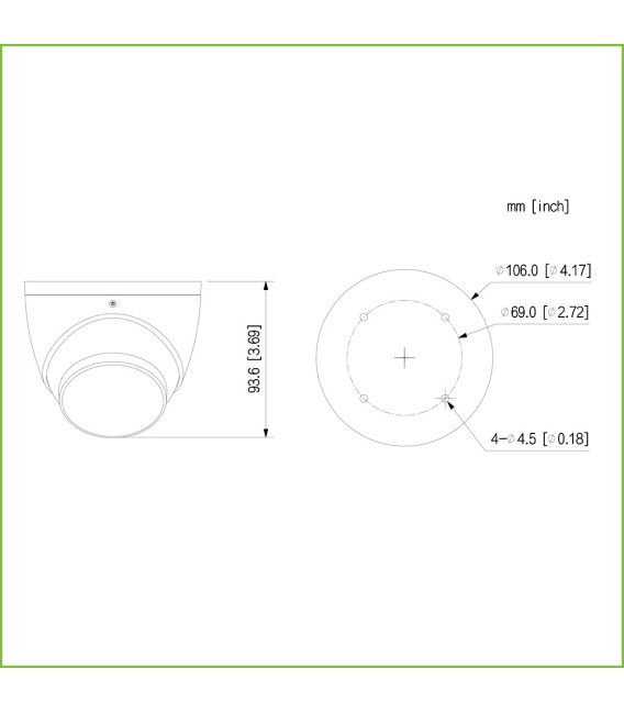 Domo IP H265 5M DN WDR Starlight IR50m 2.8mm IP67 PoE MIC AI