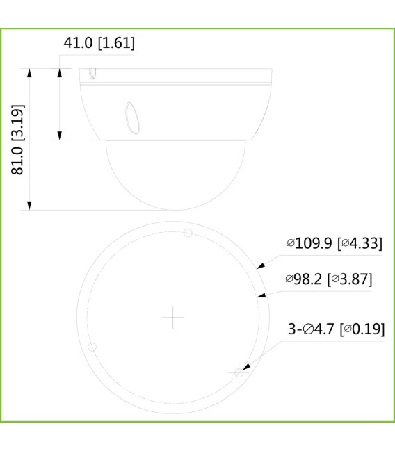 Domo IP H265 8M 4K DN WDR Starlight IVS IR30m 2.8mm IK10 IP67 PoE SD Color Negro