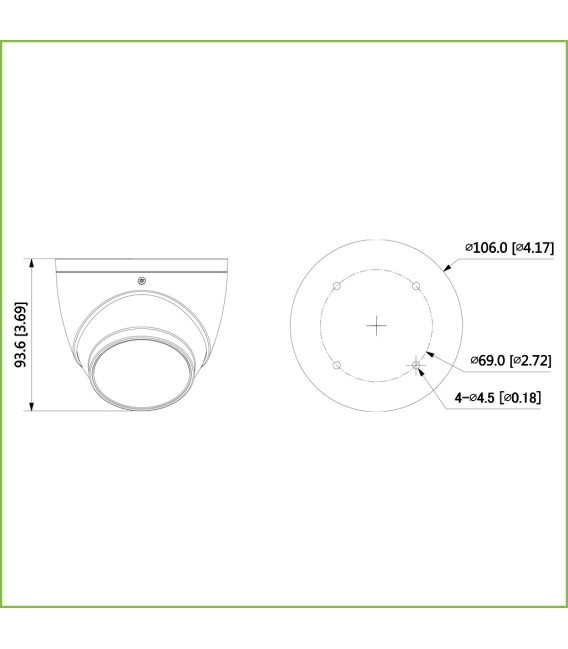 Domo IP H265 AI 8M 4K DN SMART WDR Starlight IVS SMD IR30m 2.8mm IP67 IK10 PoE MIC