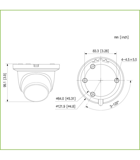Domo IP H265 8M WDR Starlight+ IR30m 2.8mm IP67 ePoE SD MIC Quick-to-install AI