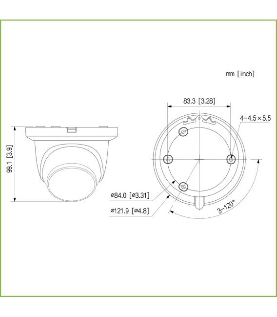 Domo IP H265 8M WDR Starlight+ IR30m 2.8mm IP67 ePoE SD MIC Quick-to-install AI