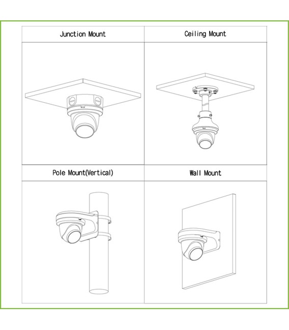 Domo IP H265 8M WDR Starlight+ IR30m 2.8mm IP67 ePoE SD MIC Quick-to-install AI