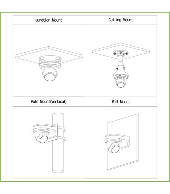 Domo IP H265 8M WDR Starlight+ IR30m 2.8mm IP67 ePoE SD MIC Quick-to-install AI