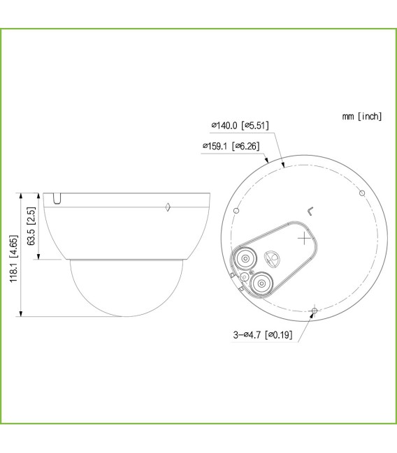 Domo IP H265 8M DN WDR Starlight+ IR40m 2.7-12VFM IK10 IP67 ePoE SD AUDIO E/S AI