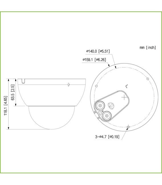 Domo IP H265 8M DN WDR Starlight+ IR40m 2.7-12VFM IK10 IP67 ePoE SD AUDIO E/S AI