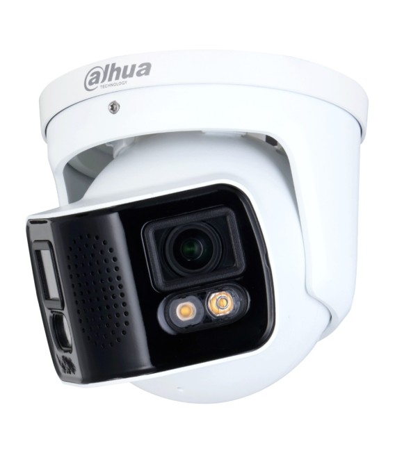 Domo IP H265 2x4M DUAL-LENS SPLICING FULL COLOR WDR140dB Starlight IR40m 3.6mm IP67 ePoE SD AUDIO MIC E/S AI