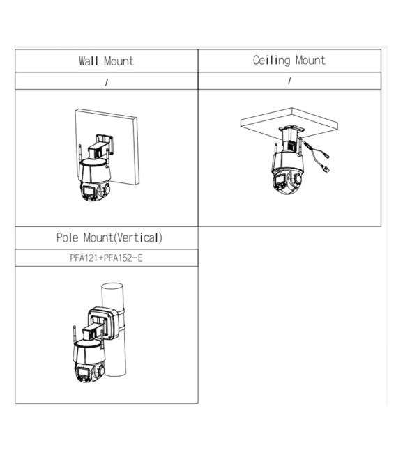 Cámara PTZ IP 4M H265 WDR Iluminación Dual LED30m/IR50m 5x IP66 WiFi AUDIO MIC E/S AI