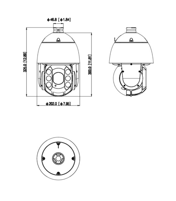 Domo PTZ IP 4M TiOC H265 WDR Starlight Iluminación Dual LED50m/IR150m 32x IP66 PoE+ AUDIO E/S AI
