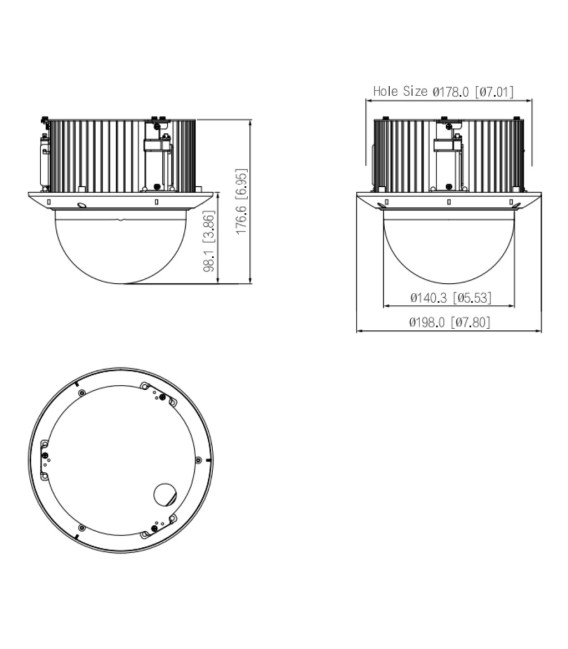 Domo PTZ IP 4M H265 WDR Starlight 32X 3D IK10 PoE+ Inserción AUDIO E/S AI