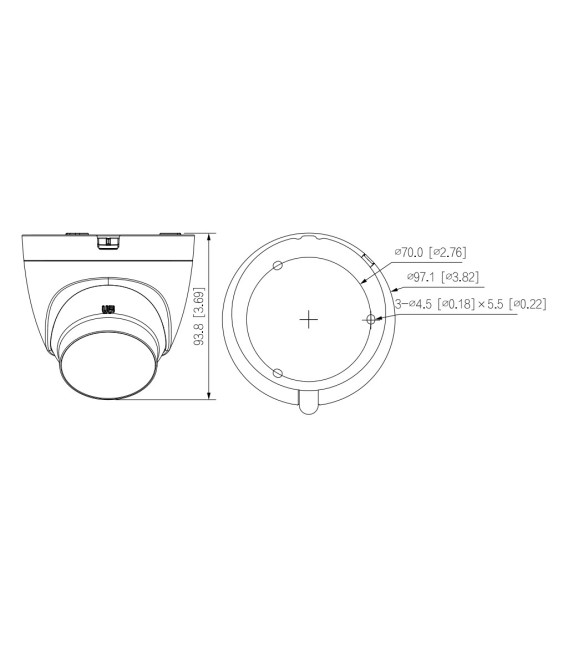 Domo HDCVI 4EN1 2M 1080P Iluminación Dual LED20m/IR20m 2.8mm IP67 MIC Quick-to-install