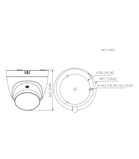 Domo HDCVI 4EN1 2M 1080P FULL COLOR 2.0 WDR Starlight LED20m 2.8mm IP67 Quick-to-install