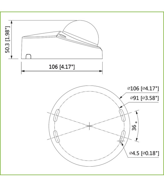 Domo HDCVI 4EN1 2M 1080P DN ICR WDR Starlight IR20m 0Lux 2.8mm IP67 IK10 MIC Color Negro
