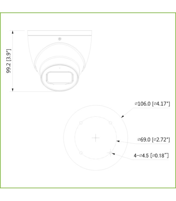 Domo HDCVI 4EN1 2M 1080P DN ICR WDR Starlight IR50m 0Lux 2.8mm IP67 AUDIO MIC