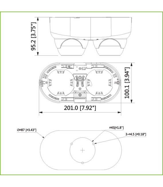 Domo HDCVI 2M de Doble Lente DN ICR WDR Starlight IR30m 0Lux 3.6mm IP67 AUDIO Broadcast