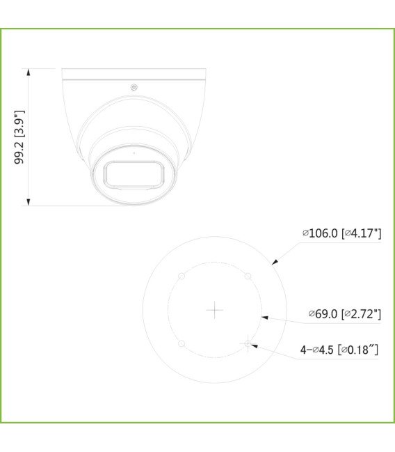 Domo HDCVI 4EN1 2M 1080P FULL COLOR WDR Starlight 3.6mm IP67 AUDIO MIC