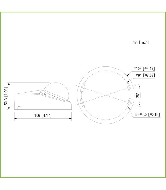 (-S5) Domo HDCVI 4EN1 2M 1080P DN ICR dWDR IR20m 2.8mm IP67 IK10 MIC