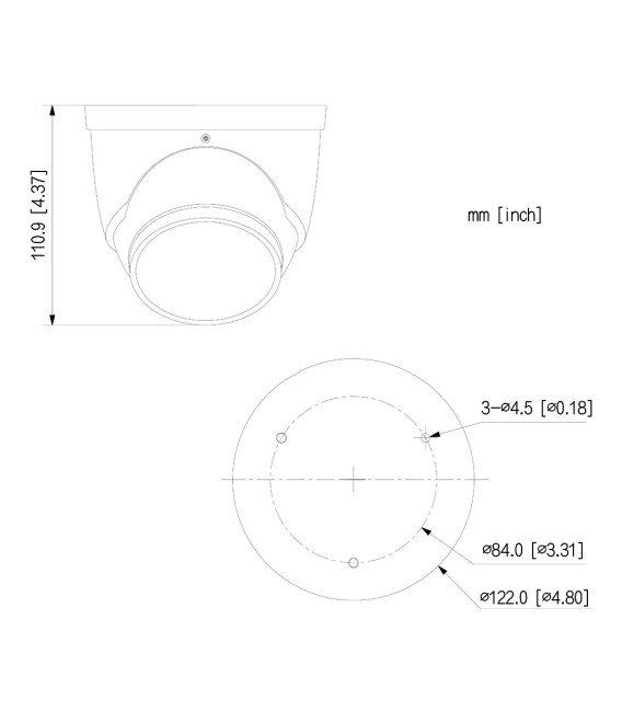 Domo IP H265 AI 2M DN SMART WDR Starlight Iluminación Dual LED50m/IR50m 2.8mm IP67 PoE SD AUDIO MIC E/S