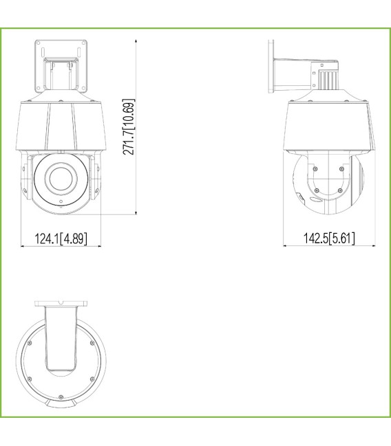 Cámara PT IP 2M H265 dWDR IR30m 4mm Starlight IVS SMD IP66 PoE AUDIO MIC AI