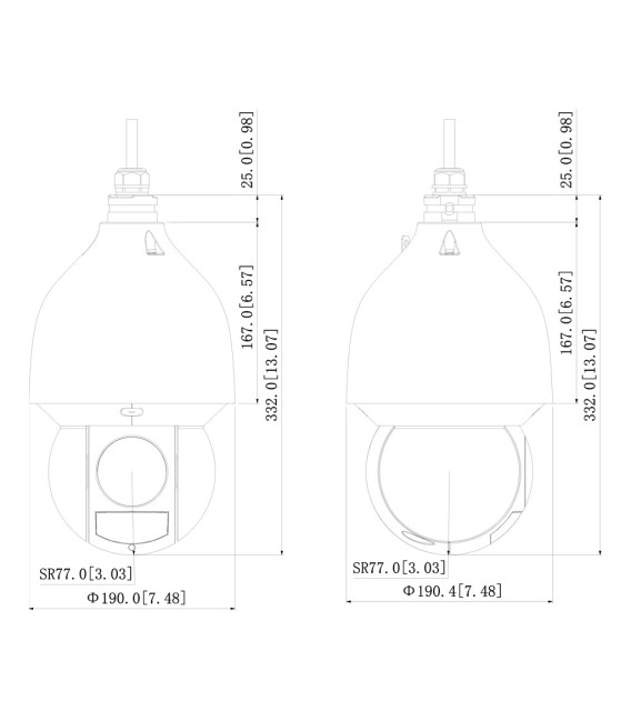 Domo PTZ IP 2M DN WDR Starlight IVS SMD IR150m 25X IP67 IK10 PoE+ AUDIO E/S AI