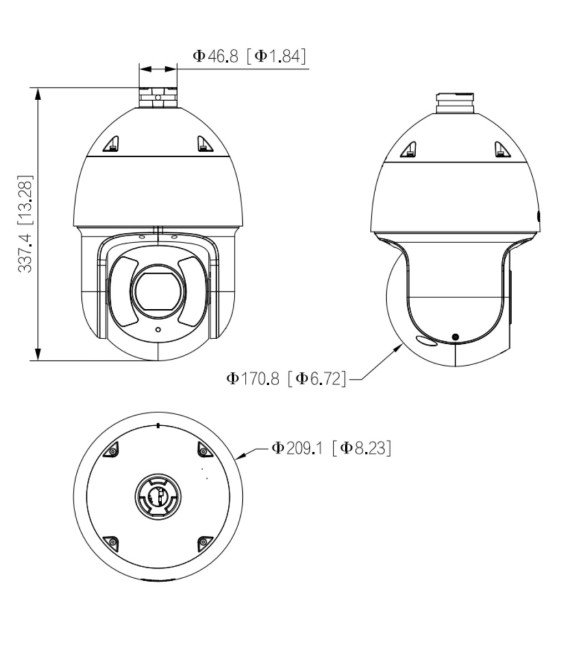 Domo PTZ IP 2M DN H265 WDR Starlight IR250m 45X IP67 IK10 PoE+ AUDIO E/S AI