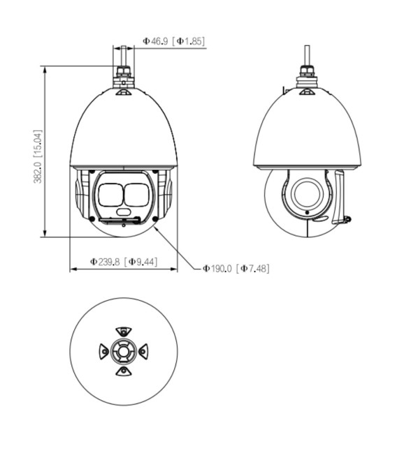 Domo PTZ IP 2M WDR Starlight Laser 550m 45X IP67 Hi-POE AUDIO E/S AI