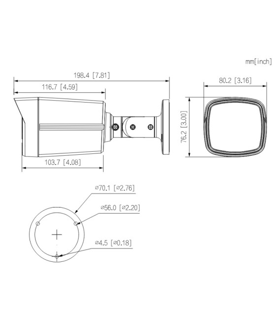Tubular HDCVI 4EN1 2M 1080P FULL COLOR 2.0 Starlight LED40m 2.8mm IP67