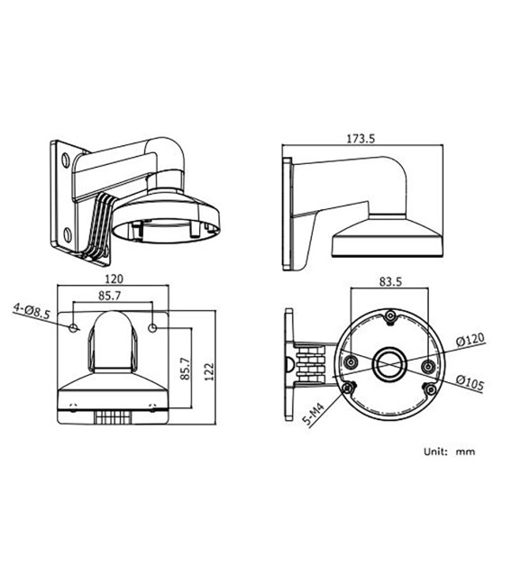 Soporte de pared DS-1272ZJ-120-BLACK