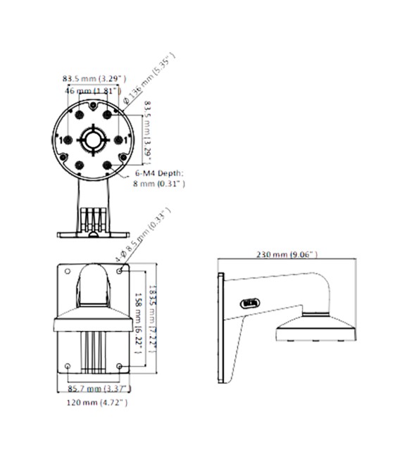 Wall bracket DS-1273ZJ-135-BLACK