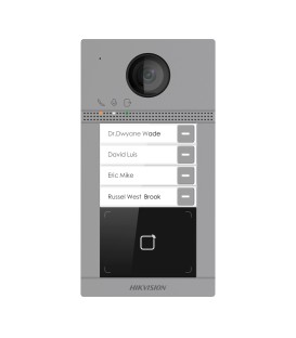 Interphone vidéo IP WiFi pour 4 appartements Hikvision DS-KV8413-WME1(C)/Flush