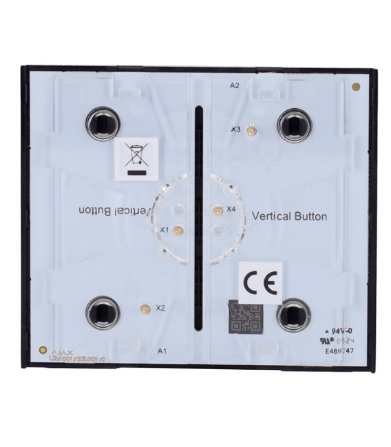 Painel de toque para interruptor de luz vertical AJ-CENTERBUTTON-1G2W-B-VERT