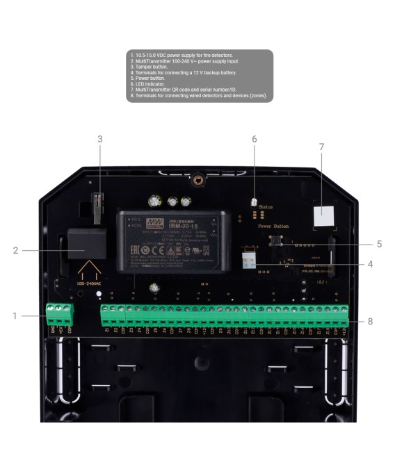Expansor de zonas cableadas vía radio AJ-MULTITRANSMITTER-3EOL-B