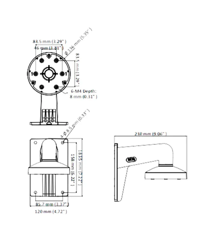 Wall bracket DS-1273ZJ-135-BLACK