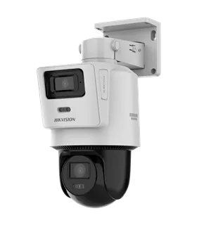 Cámara IP Hikvision doble lente 4 MP panorámica 2.8 mm PT 8 mm PoE DS-2SE2C400MWG-E/14(2.8/8mm)