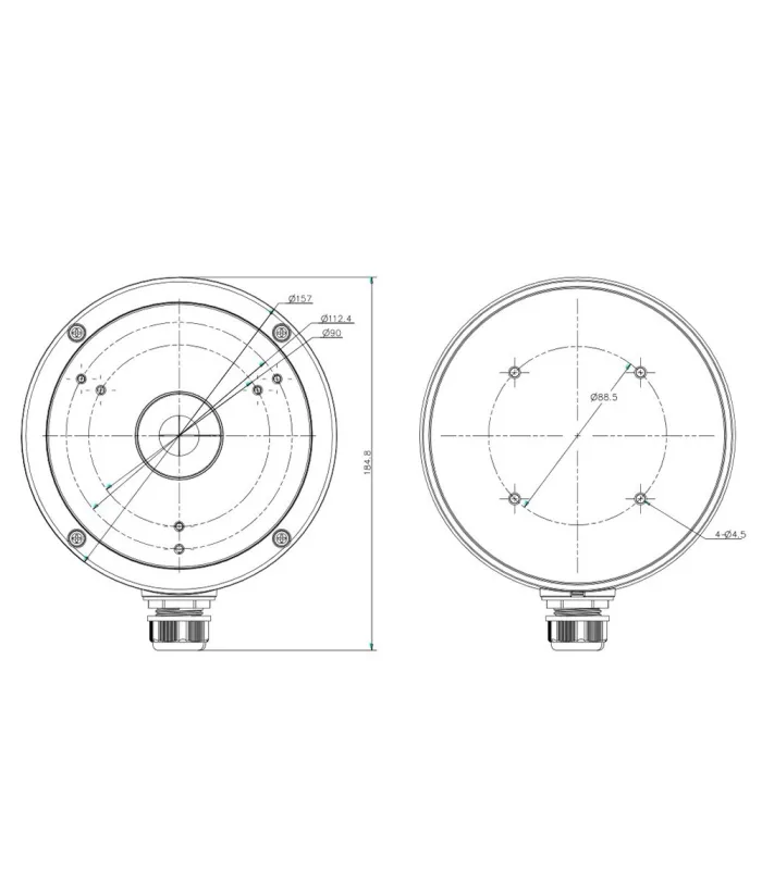 Caja de conexiones DS-1280ZJ-M-BLACK